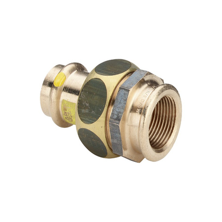 Złącze przejściowe Profipress VIEGA 2652 jednoczęściowy, brąz / brąz, 18 mm, 1/2'' (mz x gw), 66 mm