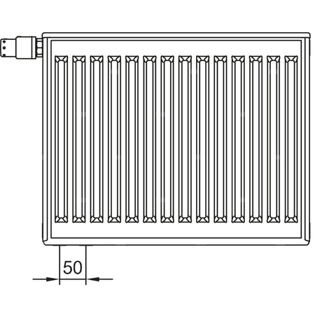 Grzejnik płytowy typ 12 KERMI X2 Profil-V, prawy, z osłonami wym. 750 x 1100 mm, kolor biały, moc 1623 W