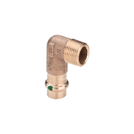 Złącze przejściowe Sanpress 90' VIEGA 22141 redukcja jednoczęściowy, brąz (stan surowy) / brąz (stan surowy), 15 mm x 1/2'' (mz x gz)