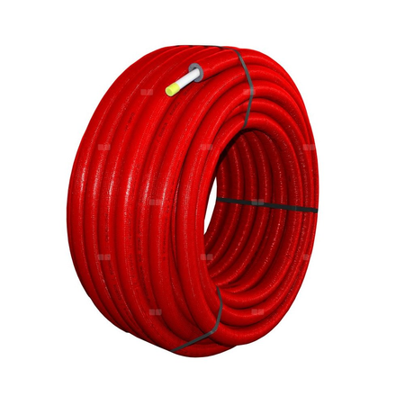 Rura wielowarstwowa QIK PE-RT II/AL/PE-RT II 32x3 kręgi 50m w izolacji 9 mm kolor czerwony