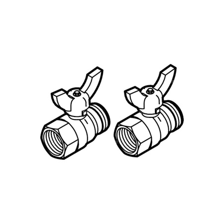 Zawór kulowy VIEGA 1041 mosiądz niklowany 1'' GW x GZ, uchwyt: motylek