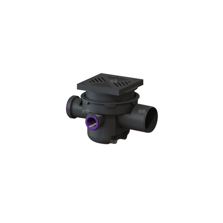 Wpust KESSEL z 1 przyłączem DN 100, odpływ pionowy, kratka 188x188mm tworzywo sztuczne