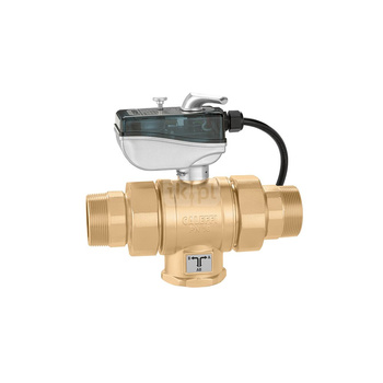 Trójdrożny zawór kulowy z napędem, typ "L" 24V