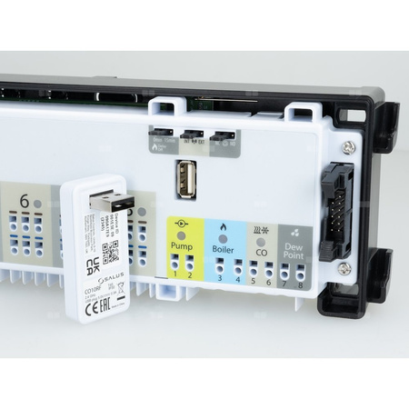 SALUS StartPack Premium RF - zestaw bezprzewodowego sterowania ogrzewaniem podłogowym z zarządzaniem przez Internet: KL08RF230V,  UG800, 4 x SQ610RF