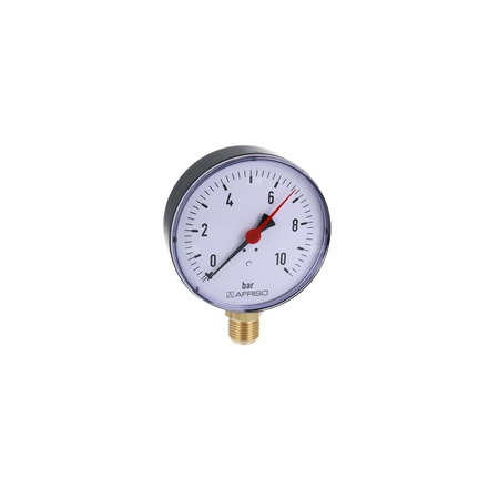 Manometr z rurką Bourdona AFRISO RF grzewczy 0/10 bar G1/2B radialne fi 100 mm, kl. 2.5%