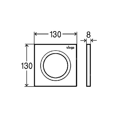 Przycisk do pisuarów na wystawę Prevista Visign for Style 20 nr wzoru 8610.29 płytka maskująca: tworzywo szt. biały alpejski klawisz: tworzywo szt. biały alpejski