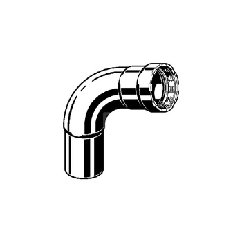 Megapress S-łuk 90 st. z SC-Contur stal niestopowa, powłoka cynkowo-niklowa, końcówka wsuwana, przyłącze zaprasowywane, nr wzoru 4316.1 dopuszczenie VdS centralne ogrzewanie zgodne z AGFW FW 524 DN: 20 D: ¾