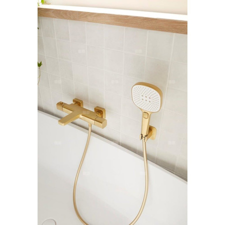 Bateria Malaga, termostatyczna, wannowa, ścienna, PVD brushed light gold