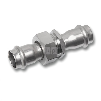 Śrubunek SANHA NiroSan Press trzyczęściowy, stal nierdzewna, 22 mm (zw x zw)