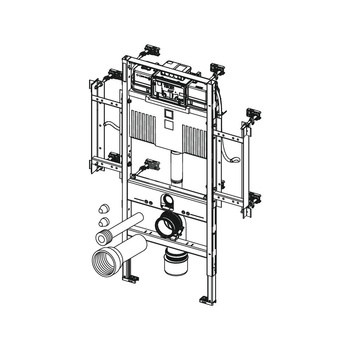 Stelaż podtynkowy do WC TECE profil dla niepełnosprawnych, 1120 x 840 x 160 mm, regulowana wysokość, ze spłuczką