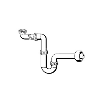 Syfon rurowy tworzywo sztuczne, z możliwością pozyskania dodatkowej przestrzeni, nr wzoru 5729 G: 1¼ DN: 40