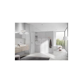 Kermi Walk-In XC WIO 0400x 2000 BV: 380-390 srebro wysoki połysk, szkło ESG przezroczyste z Clean