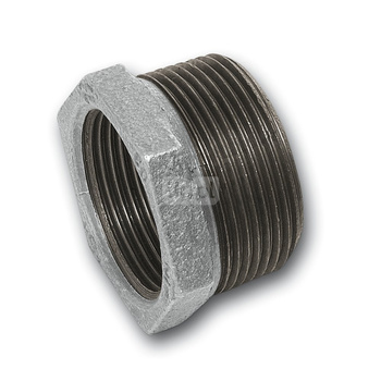 Nypel SANHA 241# redukcja, żeliwo (cynk/nikiel) (ocynk), 1/2'' x 1/8'' (GZ x GW)