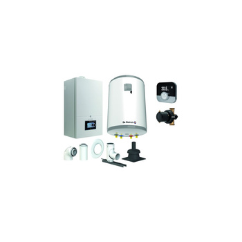 Pakiet - Kocioł gazowy jednofunkcyjny DE DIETRICH Virtuens Smart 24 kondensacyjny wiszący 3.3 - 26.1 kW + RegulatorSMART TC + Zestaw powietrzno-spalinowy szachtowyBazowy PP/Alu fi 60/100 na fi 80 + Zasobnik c.w.uAQUAvie100 + Filtr magnetyczny XS90 A