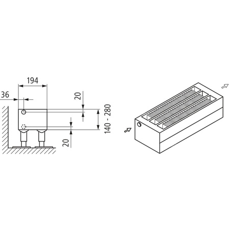 Konwektor Kermi L-Konvektor Typ43 BH210x194x3000mm QN4920, weiß, 6bar, m. Abd., AB Uni.