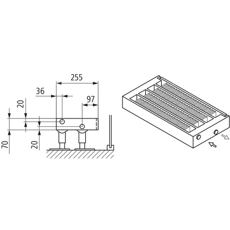 Konwektor Kermi Kon m. Str. Typ44 BH140x255x1300mm QN1784, weiß, 6bar, o. Abd, AB Uni