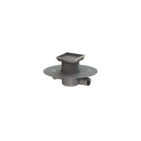 Wpust KESSEL Superflat z 1 przyłączem DN 50, odpływ poziomy (zdejmowany), kratka 110x110mm tworzywo sztuczne