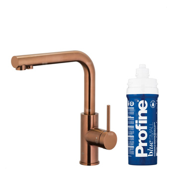 DUERO PURE BASIC Bateria kuchenna z funkcją filtracji wody, Brushed rose gold + Zestaw filtrujący PROFINE Blue S