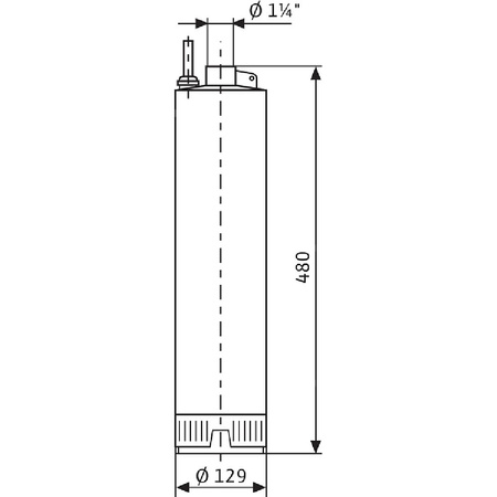 Pompa głębinowa 1-fazowa WILO Sub TWI 5-304EM-FS częstotliwość 50 Hz, moc 0.55 kW 4.5 A, prędkość obrotowa 2810 obr/min