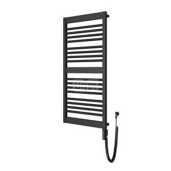 Grzejnik elektryczny (suszarka) INSTAL-PROJEKT Frame Electro, wym. 1580 (1685 z grzałką)/400 mm, kolor czarny mat,  moc 600 W