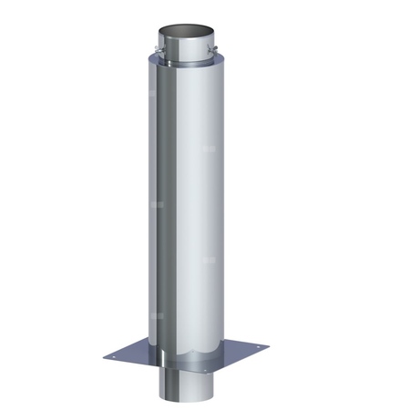 Izolowane przedłużenie komina dymowego fi 160mm z adapterem nasady grubość 1,0mm L=850mm