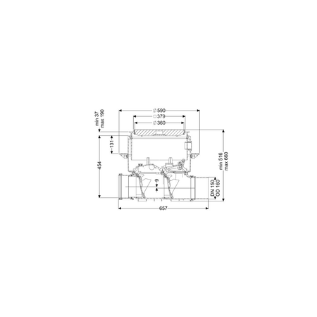 Zawór zwrotny KESSEL Staufix SWA, czarna pokrywa DN 150 ev016084