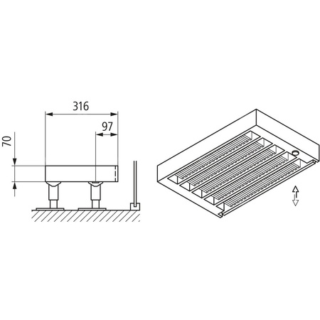 Konwektor Kermi Kon m. Str. Typ55 BH70x316x500mm QN549, weiß, 6bar, m. Abd, AB 12