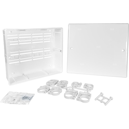 Plastikowa szafka do rozdzielacza wody użytkowej ADM, 4 punkty poboru, 290 X 330 X 88 mm