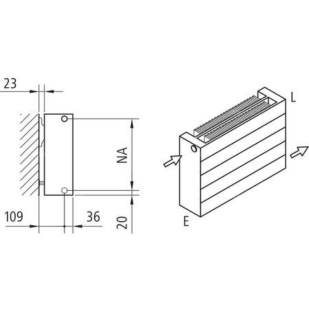 Grzejnik płytowy typ 22 KERMI HHN wym. 350 x 2400 mm, kolor biały, moc 3091 W