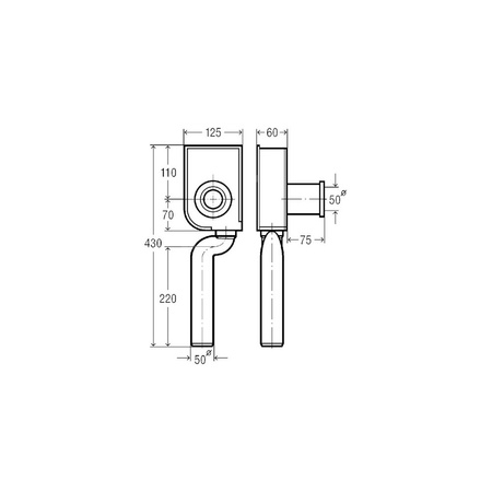 Syfon pisuarowyVIEGA 3235, montaż powierzchniowy, do rury odpływowej 50 mm