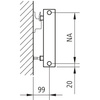 Ściana grzewcza Kermi Heizwand HHN Typ20 BH560x72x2000mm QN1868, weiß, 6bar, o. Abd, AB 12