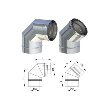 SP Kolano spalinowe z rewizją 90' DN 125