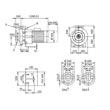 Wilo-Atmos GIGA-B 150/305-45/4-P6 pompa obiegowa blokowa