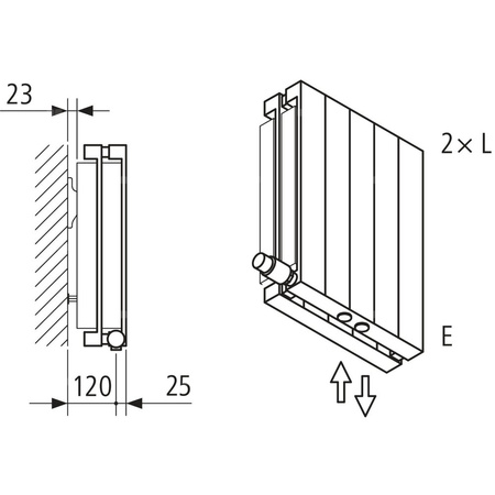 Grzejnik płytowy typ 22 KERMI V-HVV wym. 2000 x 490 mm, kolor biały, moc 2063 W