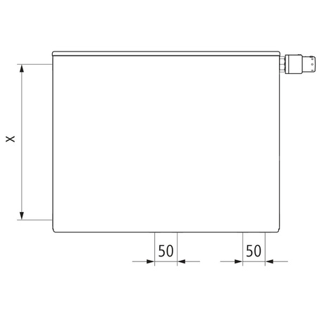 Grzejnik płytowy typ 22 KERMI X2 Plan-Vplus, prawy, z osłoną wym. 305 x 2005 mm, kolor biały, moc 1809 W