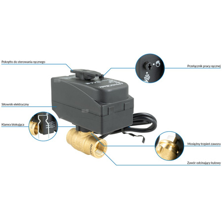 Zawór wodny AFRISO BEV 230 V AC GW 1/2'' x GW 1/2''