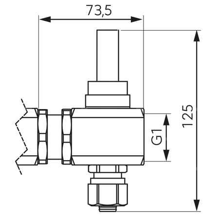 Zestaw przedłużający 1'' do rozdzielacza, z przepływomierzem