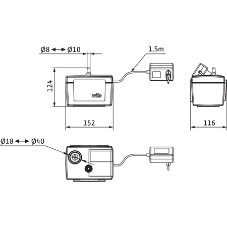 Pompa do kondensatu WILO Plavis 011-C-2G 50/60 Hz (0.34 l/h) 20 W
