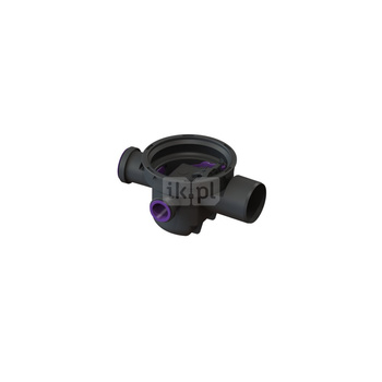 Wpust piwniczny z syfonem dwa dopływy DN 50, jeden dopływ DN 70 z zaślepką