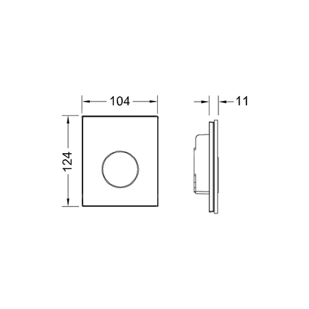 Przycisk spłukujący do stelaża do pisuaru (Mechaniczny) TECE loop szkło, kolor czarny / biały