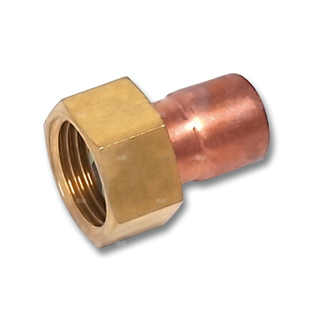 Półśrubunek SANHA 5359G dwuczęściowy, Cu, 12 mm x 1/2'' (lut wewnętrzny x GW)