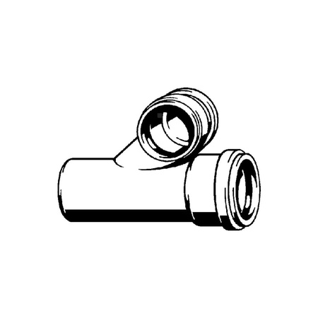 Odgałęzienie przeznaczenie: montaż szeregowy WC, tworzywo sztuczne, nr wzoru 8092 DN1: 100 DN2: 90 DN3: 100