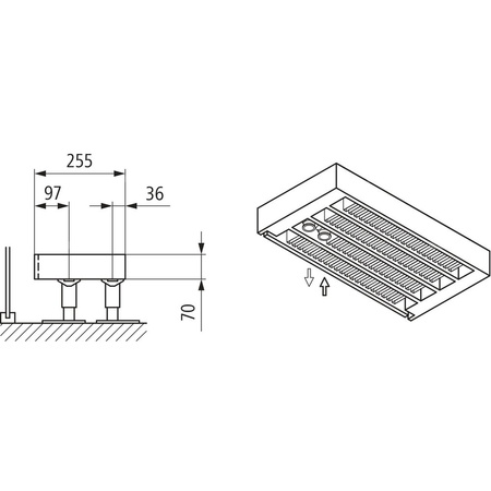 Konwektor Kermi Kon m. Str. Typ44 BH210x255x3600mm QN6880, weiß, 6bar, m. Abd., AB Uni.