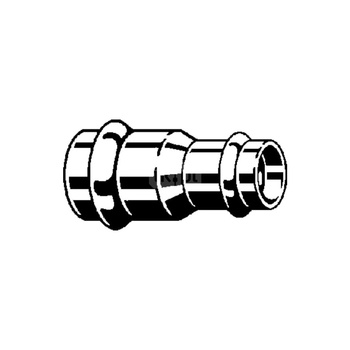 Mufa Profipress VIEGA 24152 redukcja jednoczęściowy, Cu (stan surowy) / Cu (stan surowy), 54 mm x 42 mm (mz x mz), 95 mm