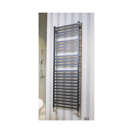 Grzejnik Zehnder Vision QV-080-050 - 500 mm, kolor biały RAL 9016, złącze Code S035, konsole tower radiator, ilość zest. naściennych 4
