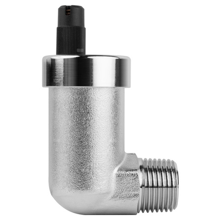 Odpowietrznik automatyczny AFRISO kątowy z zaworkiem "Aqua-Stop" GZ mosiądz niklowany fi 1/2''