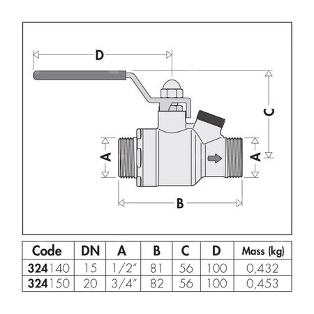 Zawór antyskażeniowy z wbudowanym zaworem odcinającym DN 20 (3/4" M) - EA typ