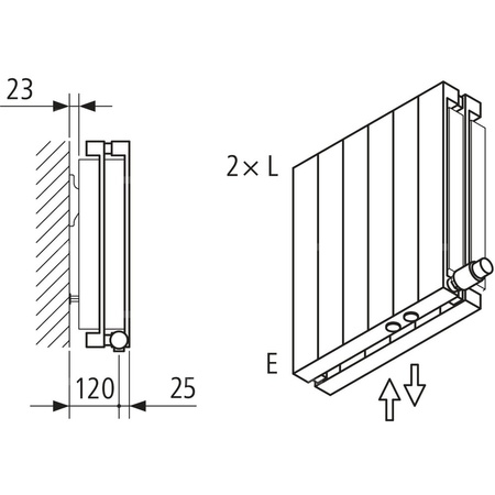 Grzejnik płytowy typ 22 KERMI V-HVV wym. 2200 x 560 mm, kolor biały, moc 2542 W
