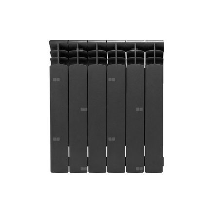 Grzejnik żeberkowy KFA Armatura G500F/6 aluminium, podłączenie boczne 572 x 483 mm, kolor grafit (RAL 9007), moc 846 W