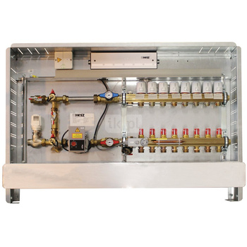 Kompletna stacja regulacyjna 230 V, 50 Hz, do ogrzewania podłogowego, przyłącze z lewej strony, 10